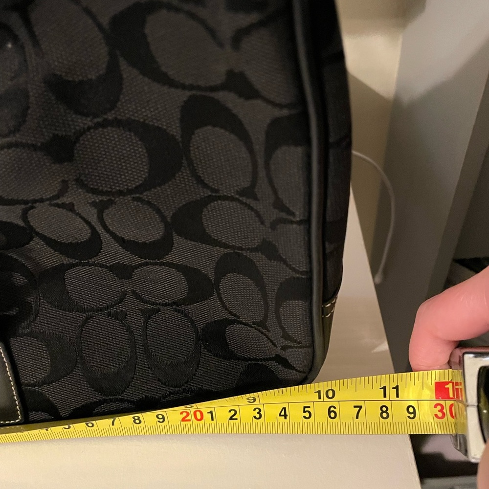 Black Coach Monogram Shoulder Bag - Picture 9 of 10